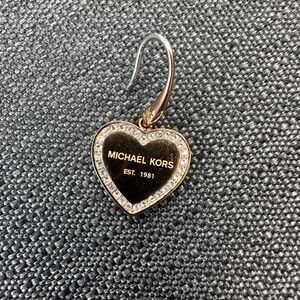 Michael Kors Rose Gold-Tone Signature Heart Earrings